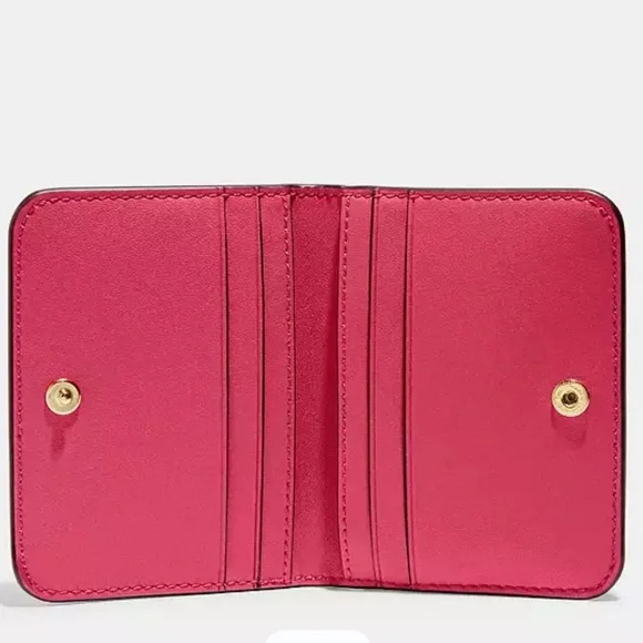 Coach Bifold Card Case GOLD/BOLD PINK NWT - Picture 6 of 6